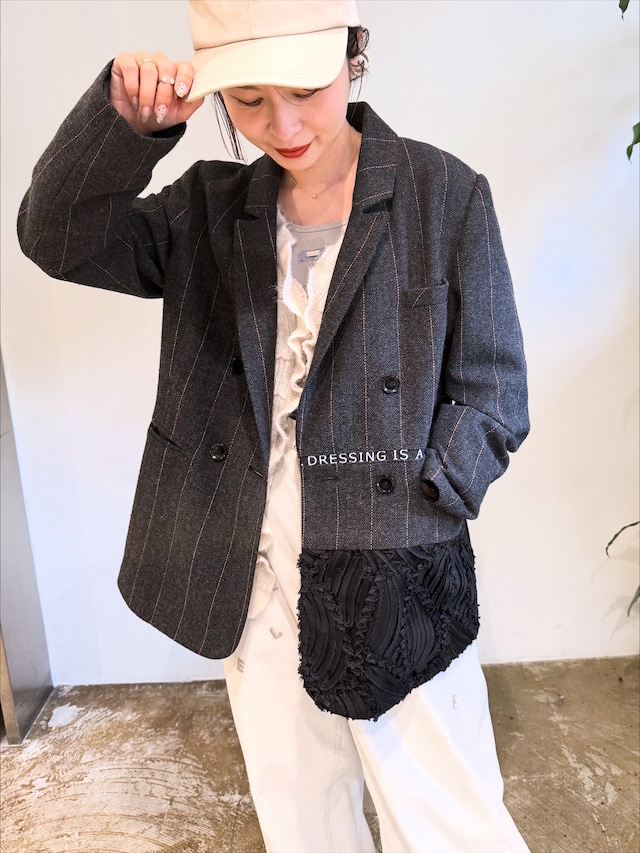 エイミーロウ  Eimee Law チェックツイードロゴテープJK