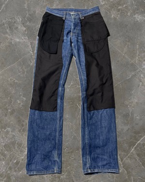 "HELMUT LANG 03SS" inside out denim pants