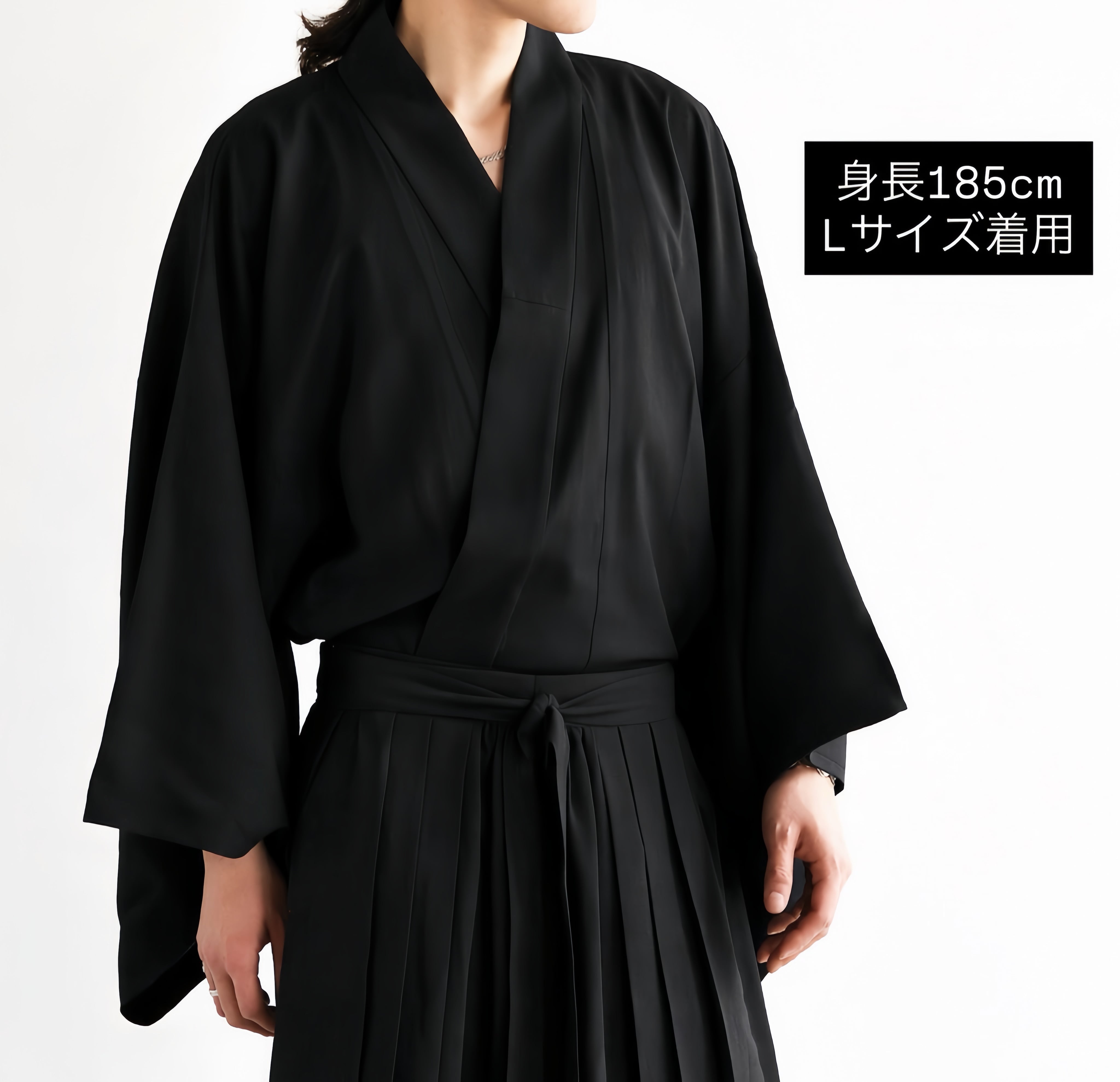 着物 単衣 和服 着物 黒 ブラック メンズ フェイクレザーライダース着物 メンズ単衣 マッドブラック[少数生産