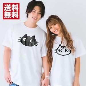 カップル ペアルック 服 猫 Tシャツ メンズ レディース 半袖 おもしろ プレゼント 大きいサイズ 綿100% 160 S M L XL Shortplate / ショートプレート