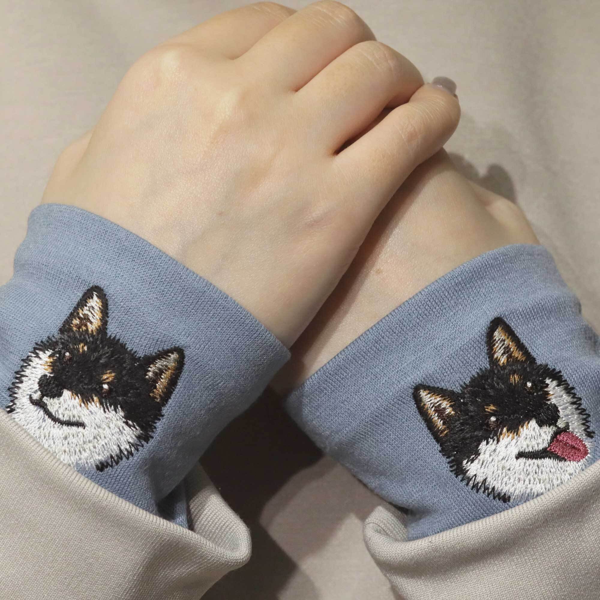 犬リストマフラー】柴犬黒／一度使うと手放せない気持ち良さ／ウール