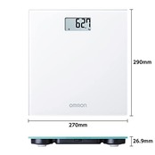 オムロン 体重計 ホワイト HN-300T2-JTW スマホ連動 データ自動転送 自動認識 乗るだけで測定開始 シンプルでおしゃれなデザイン