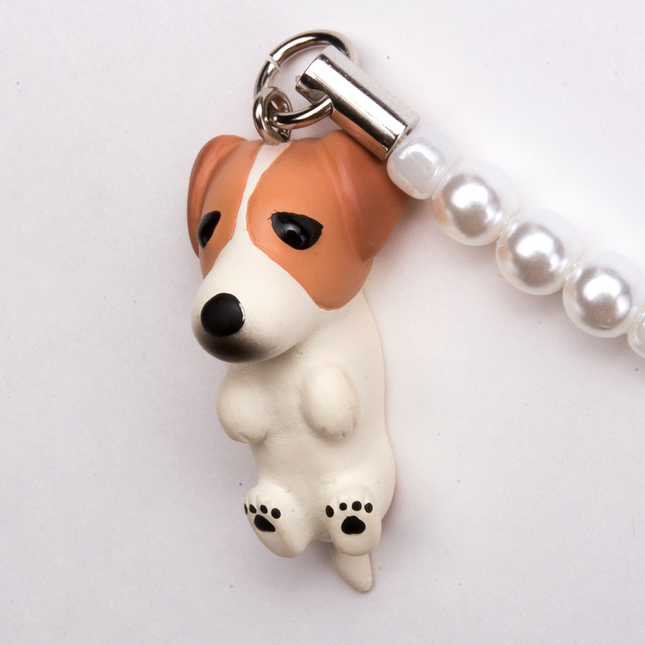 Dog 92 Jack Russell ジャックラッセルテリア ホワイトタン ビーズ ストラップ DN-3301
