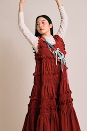 2way big ribbon flower strap Dusty Blue