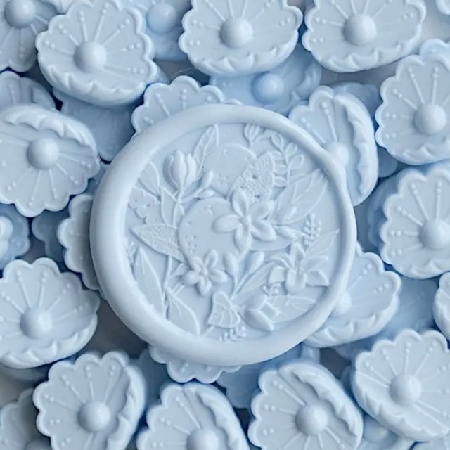 シーリングワックス shell / pastel blue 【約90粒】