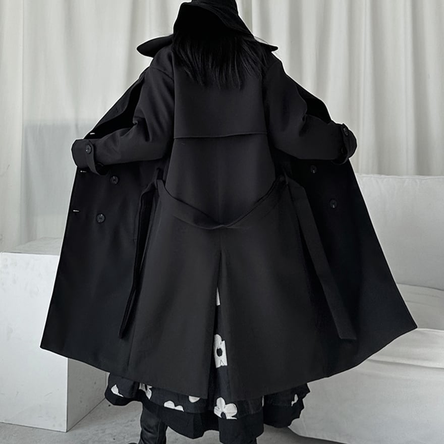 ビッグシルエット 冬コート インナー付き ストリートファッション 大人ゴシック