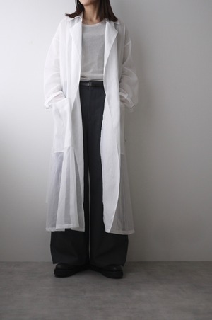 TENNE HANDCRAFTED MODERN / organza long trench（ WHITE ）