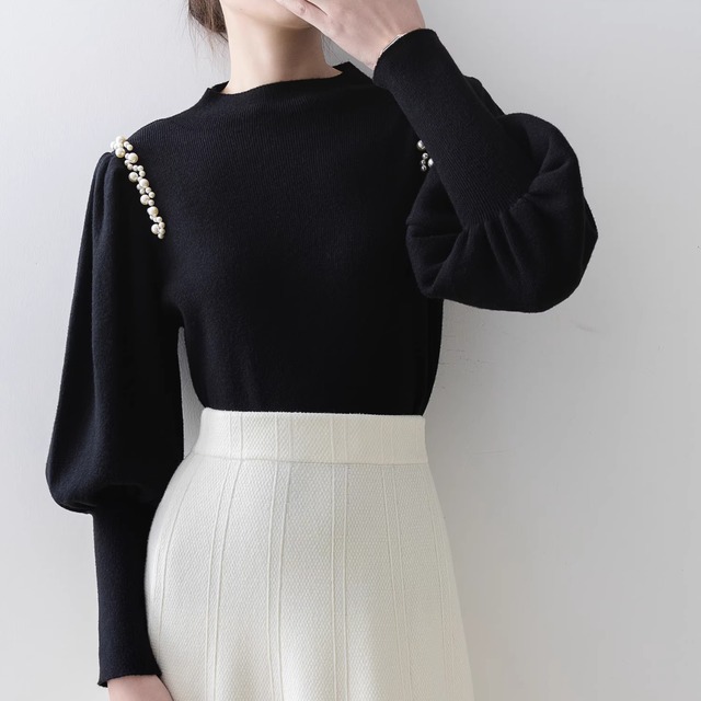 Pearl volume sleeve knit LA2501152