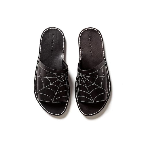 【F-LAGSTUF-F】"SPIDERWEB" LEATHER SANDAL (BLACK×WHITE)