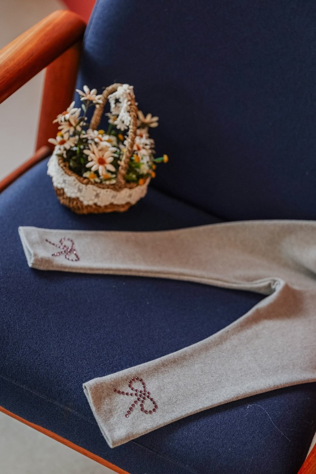 ラスト1 cream11【即納】<PUDDING>  Ribbon leggings