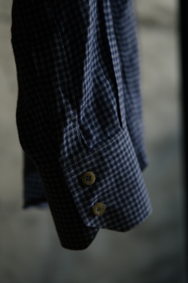 Utah/"BARNEYS NEWYORK" gingham check linen shirt