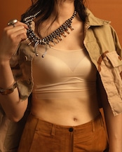 NICENICE MOMENT / Mesh Bra Tank Mesh Beige