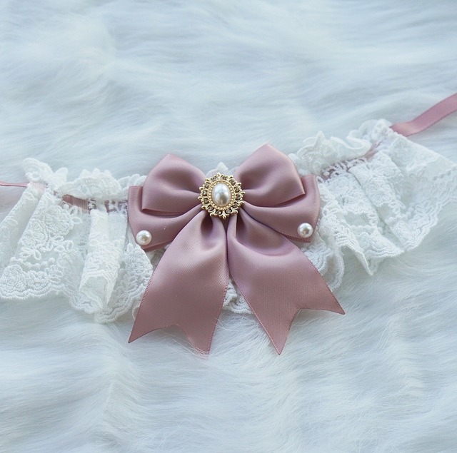 パールリボンエプロン 猫 すたい レース 猫グッズ