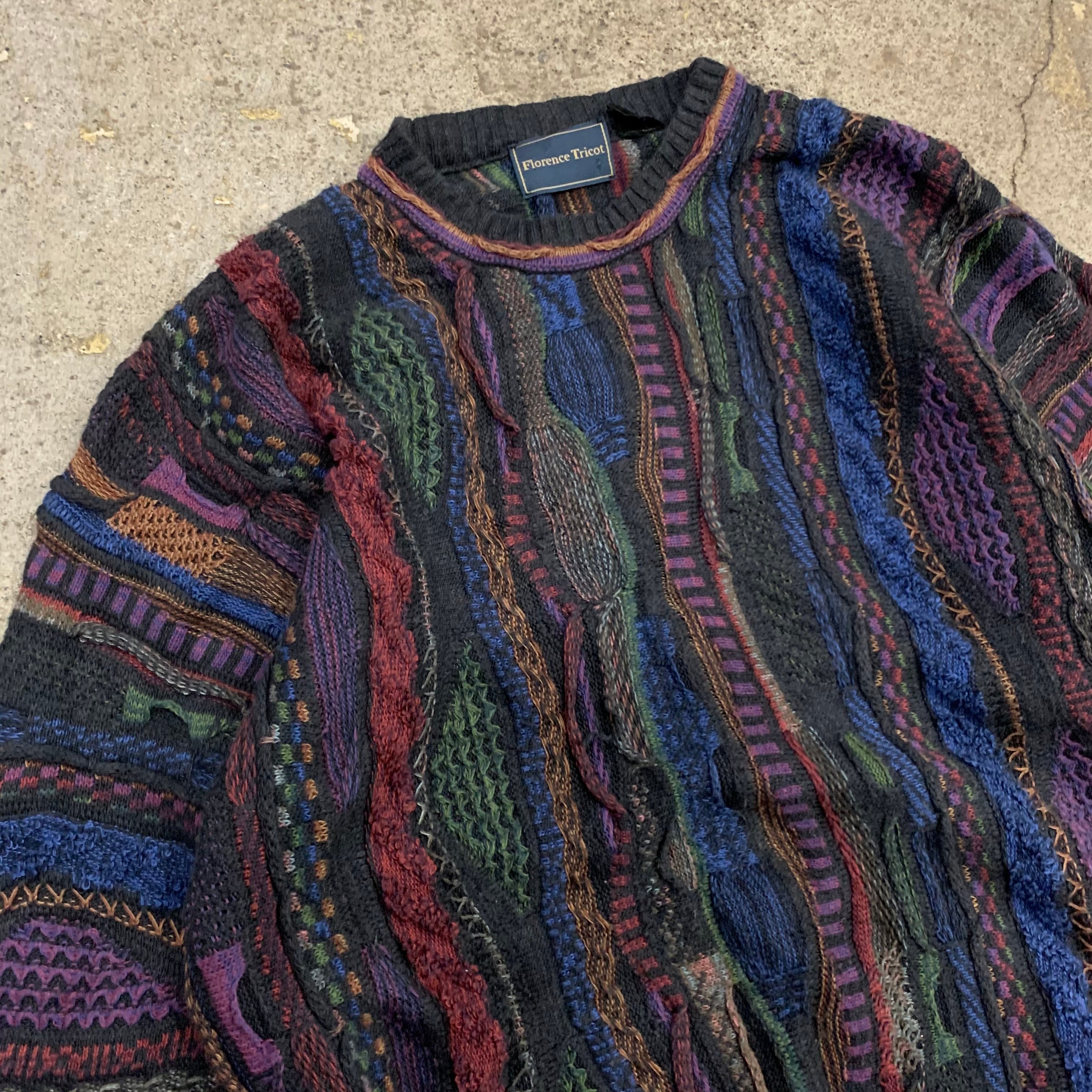 90s florence tricot 3D cotton knit | What