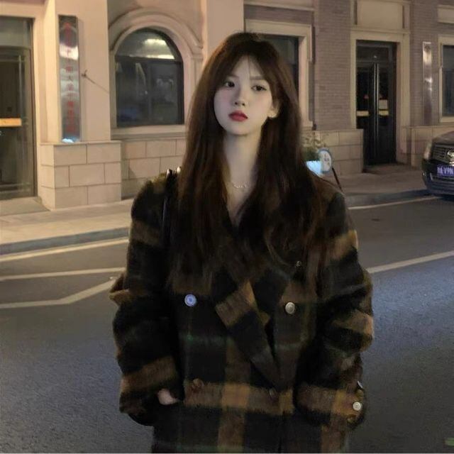 【予約販売】ガウンコート レディース アウター かっこいい かわいい オシャレ チェック ロング丈 S/M/L/XL