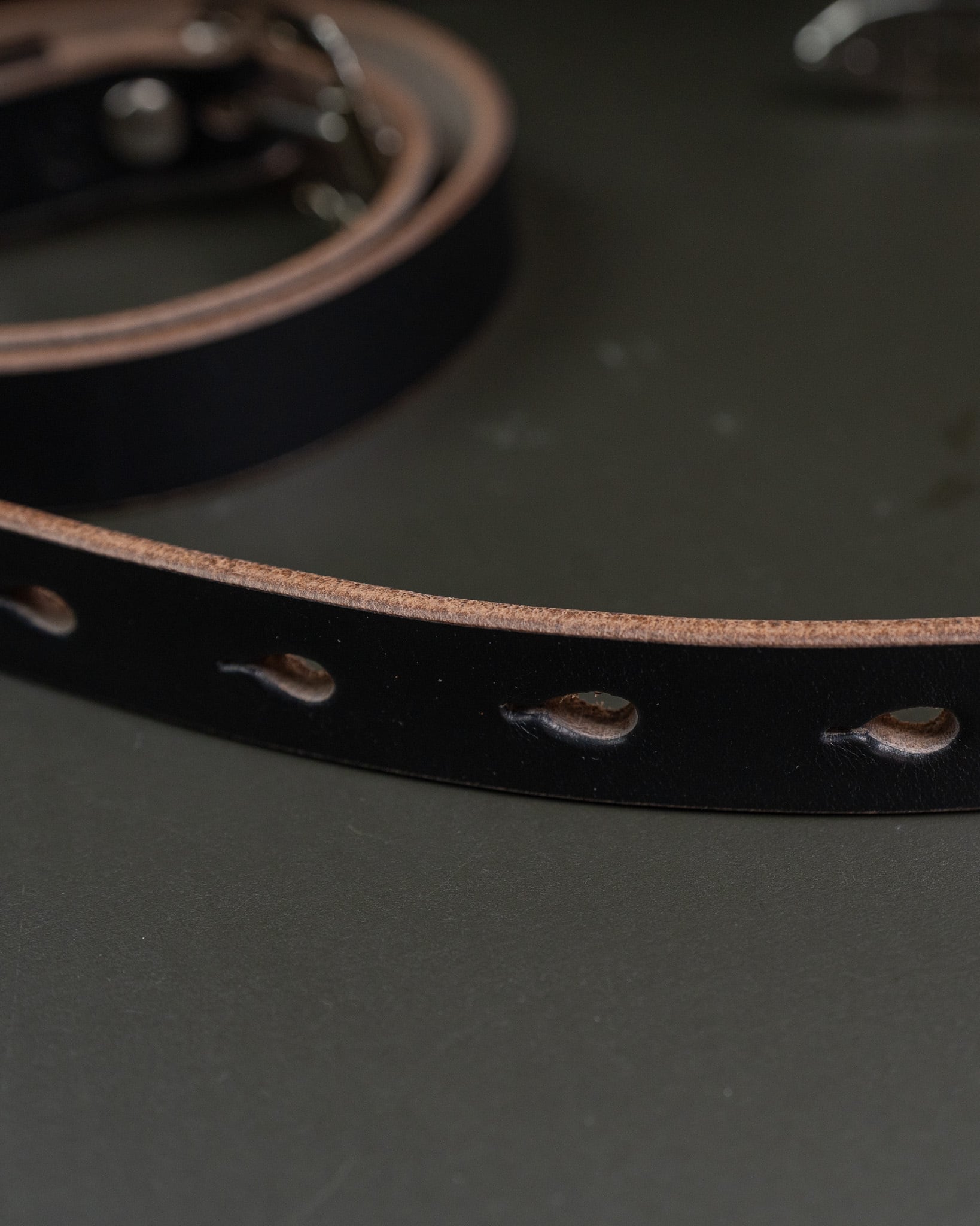 Button Works】N&J x BW Western Buckle Chromexcel Narrow Belt #3