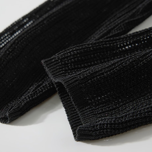 openwork knit round neck top L0033