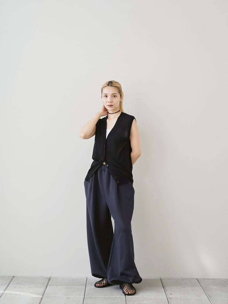 TODAYFUL Tencelsilk Knit Vest テンセルシルクニットベスト Black