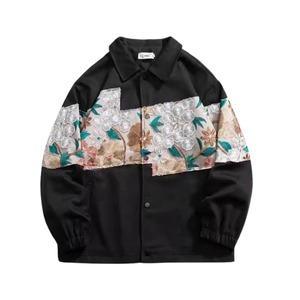 Flower embroidery high street jacket