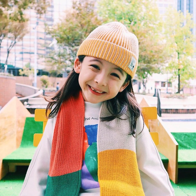 ニットキャップ【ストライプイエロー】52cm ブランド 子供 帽子 男の子 女の子 男女兼用 日本製 冬 キャップ ハット ビーニー キッズ ギフト