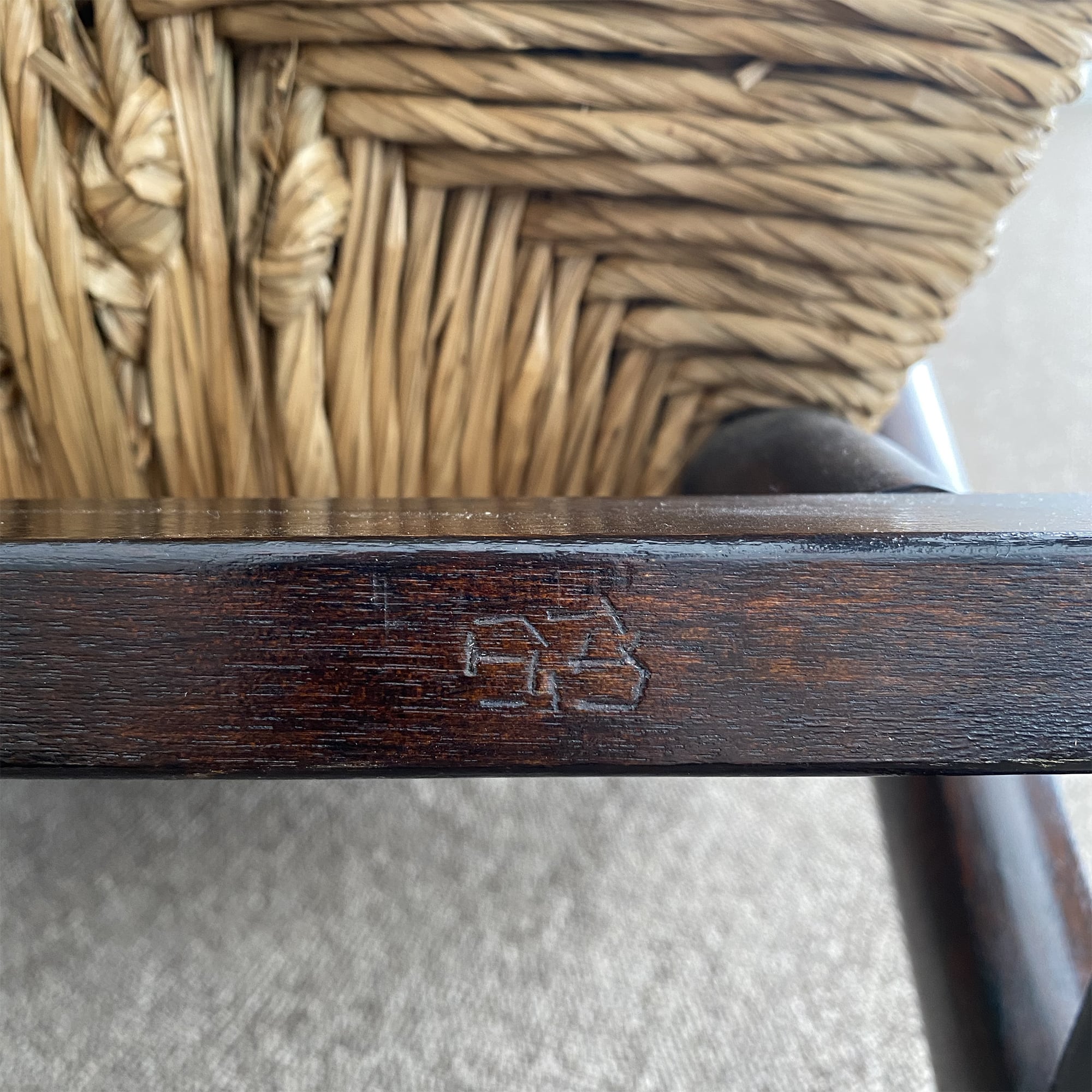 USED 松本民芸家具 アームチェア（ラッシ座）1人掛け 廃盤品02 | ROUND