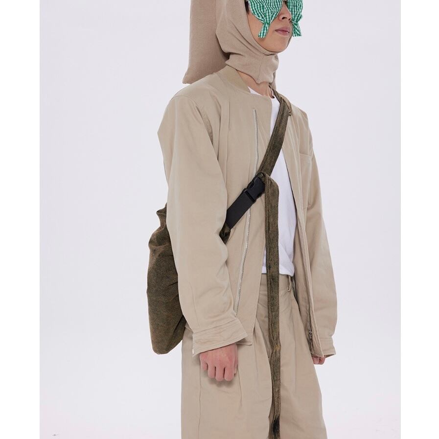 LIJUNWANG] Washed Old Armour Cross Bag | BYORI 