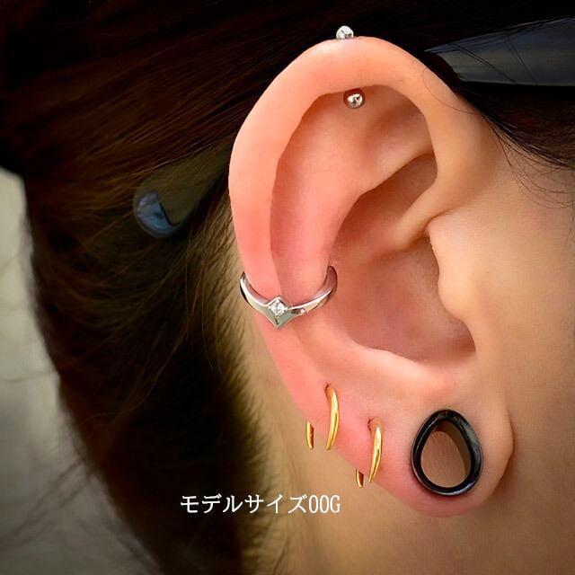 RADIANT オリジナルピアス 14mm 16mm 19mm ブラック ティアドロップ ダブルフレア ラージゲージ