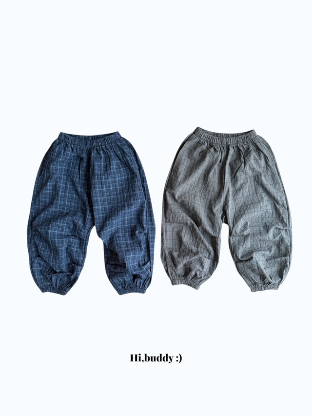 【取寄】hi buddy｜check tok pants｜チェックトックパンツ｜S-JL｜kids&jr｜26 summer