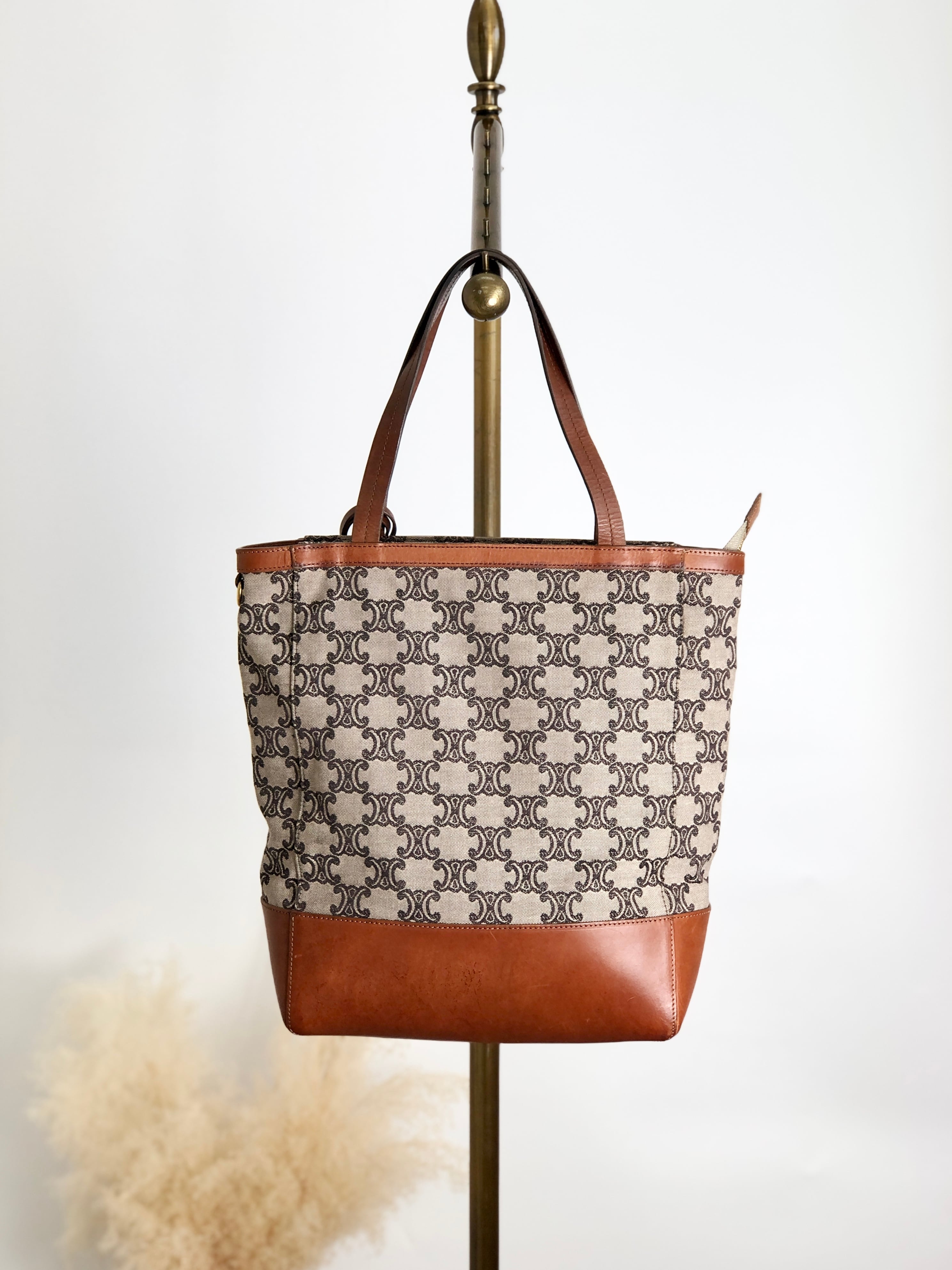 CELINE セリーヌ トリオンフ トートバッグ ブラウン キャンバス vintage ヴィンテージ オールド 38764j