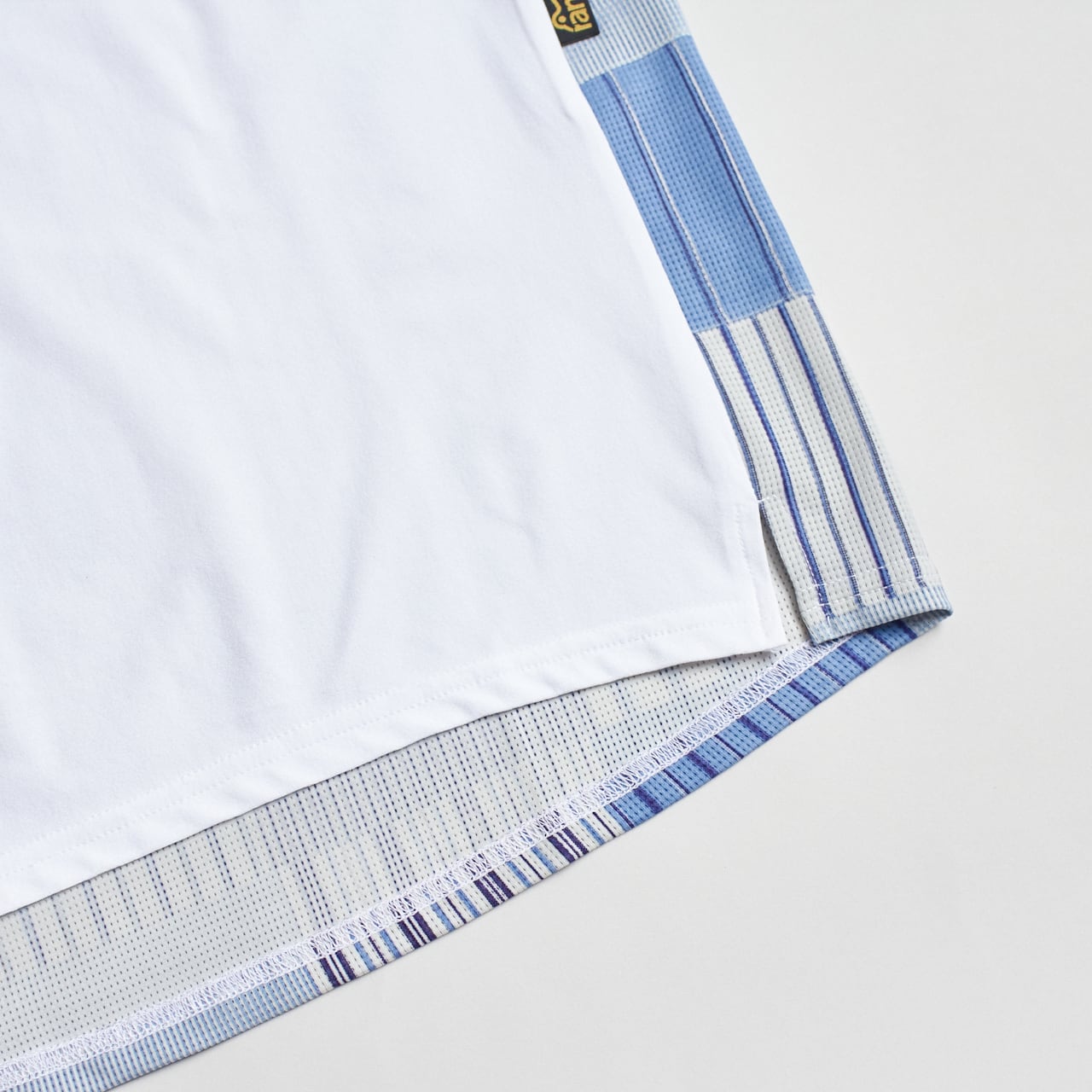 ranor（ラナー）STRIPE PW T - BLUE ストライプパッチワークTシャツ