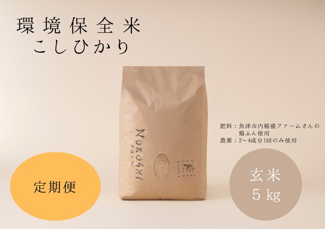 【R7年度産】【毎月届く環境保全米☺】コシヒカリ　玄米5kg