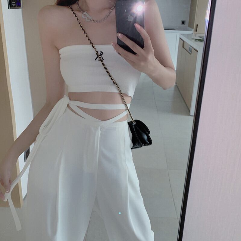 パンツ サマーハイウェストウェストバンド ストリート 夏物 ガールズファッション27300951549