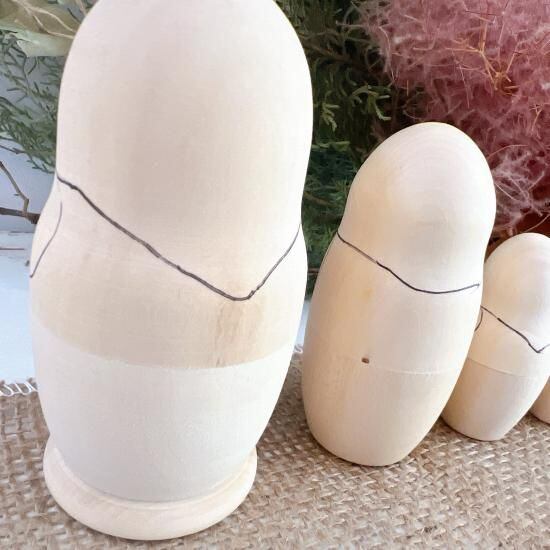 白木マトリョーシカ 手作り 下書きありで塗り絵感覚の5p