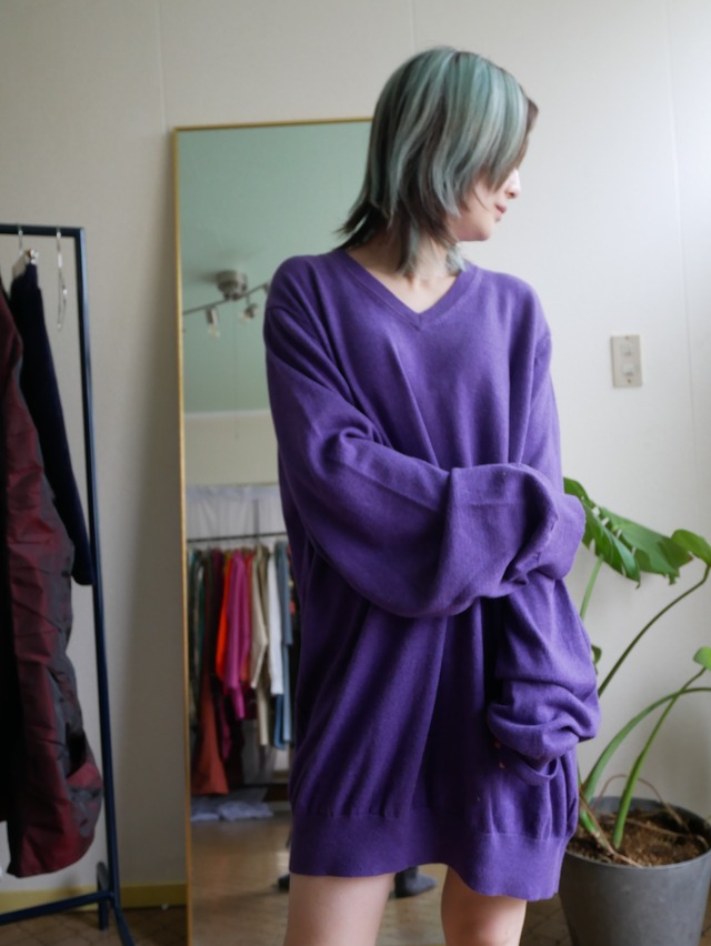 L.L.Bean Cotton Cashmere V-Neck Oversized Knit