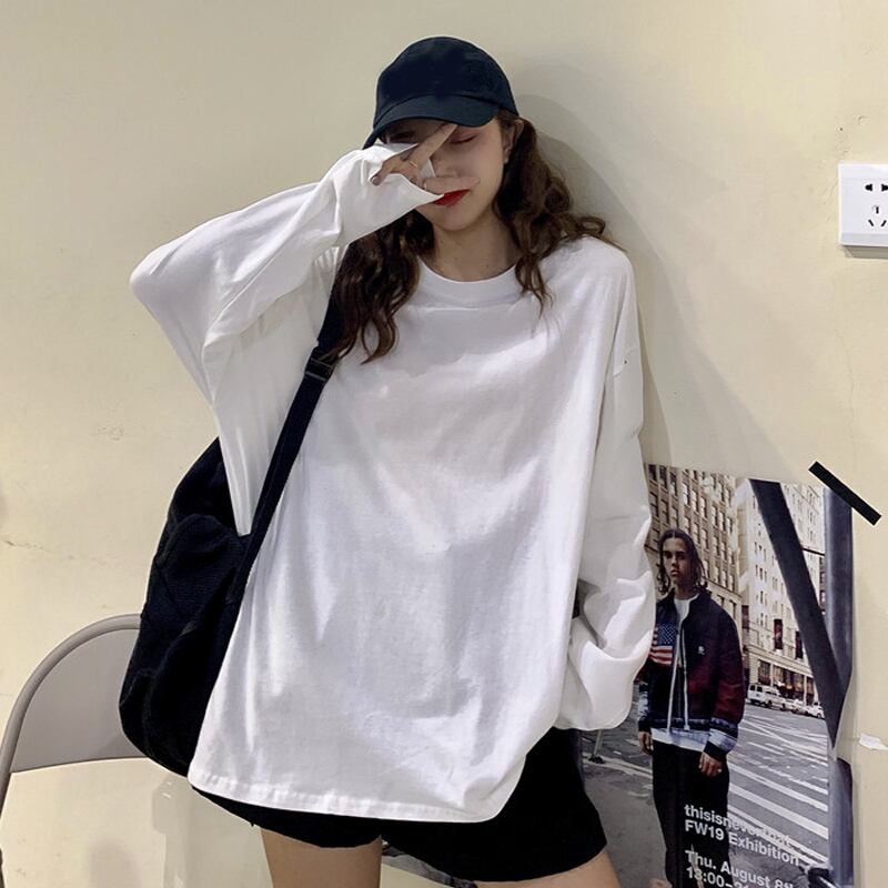 スプリングホワイトTシャツ ロング 春物 オータム 秋物 試着室68297281834