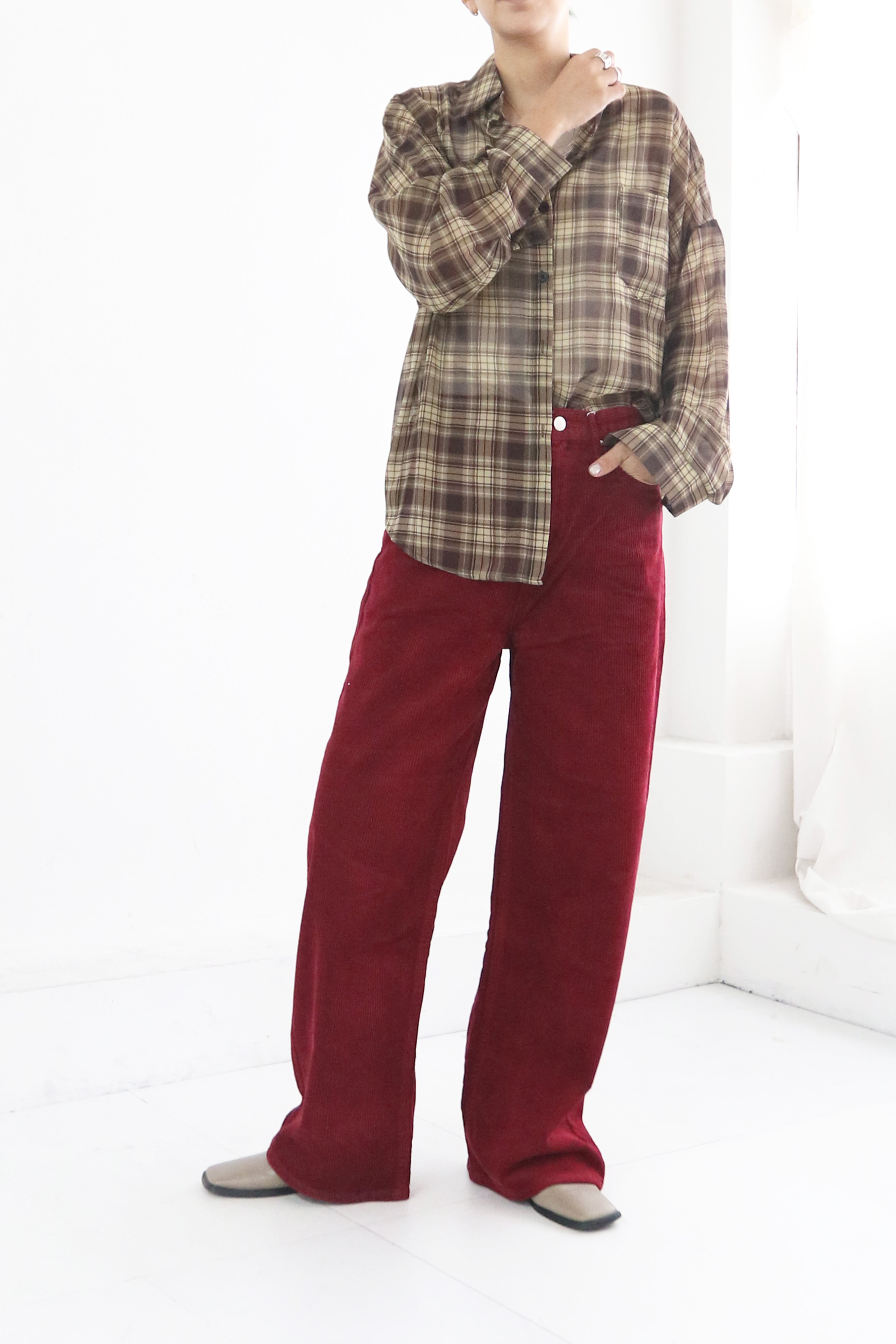 シンプルコーデュロイパンツ(5W44008H)