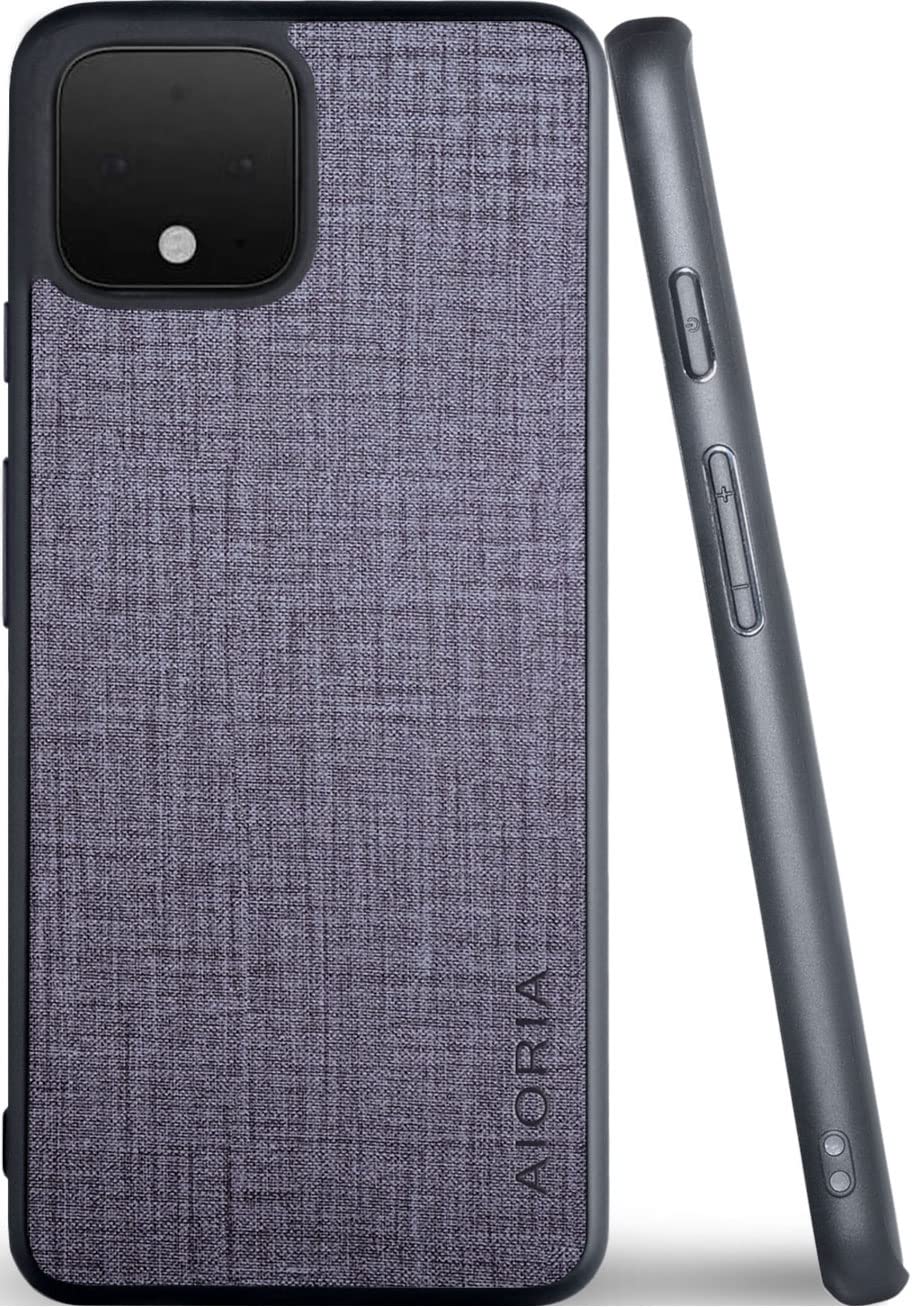 Aioria 互換性 ケース for Google Pixel 4 XL 生地パターンレザー高級に保護純色スマホケース (Gray, For Google Pixel 4 XL)