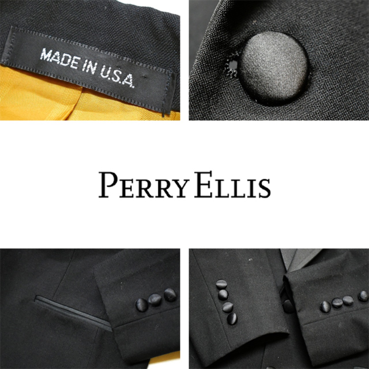 1点物◇USA製ペリーエリスPERRY ELLISテーラードジャケット古着メンズL 