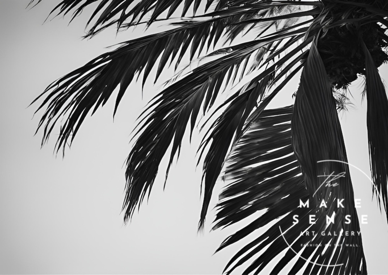 holiday｜モノクロパームツリーが魅せる西海岸スタイルのアートポスター｜｜・国内生産A2ポスター