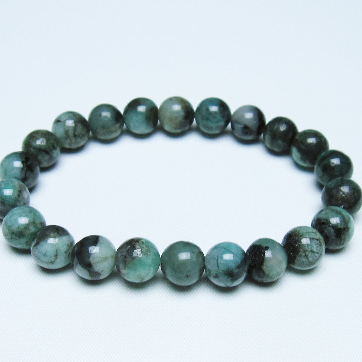 エメラルド ブレスレット 9mm 一点物 メール便可 [M便 1/10] 111-46026