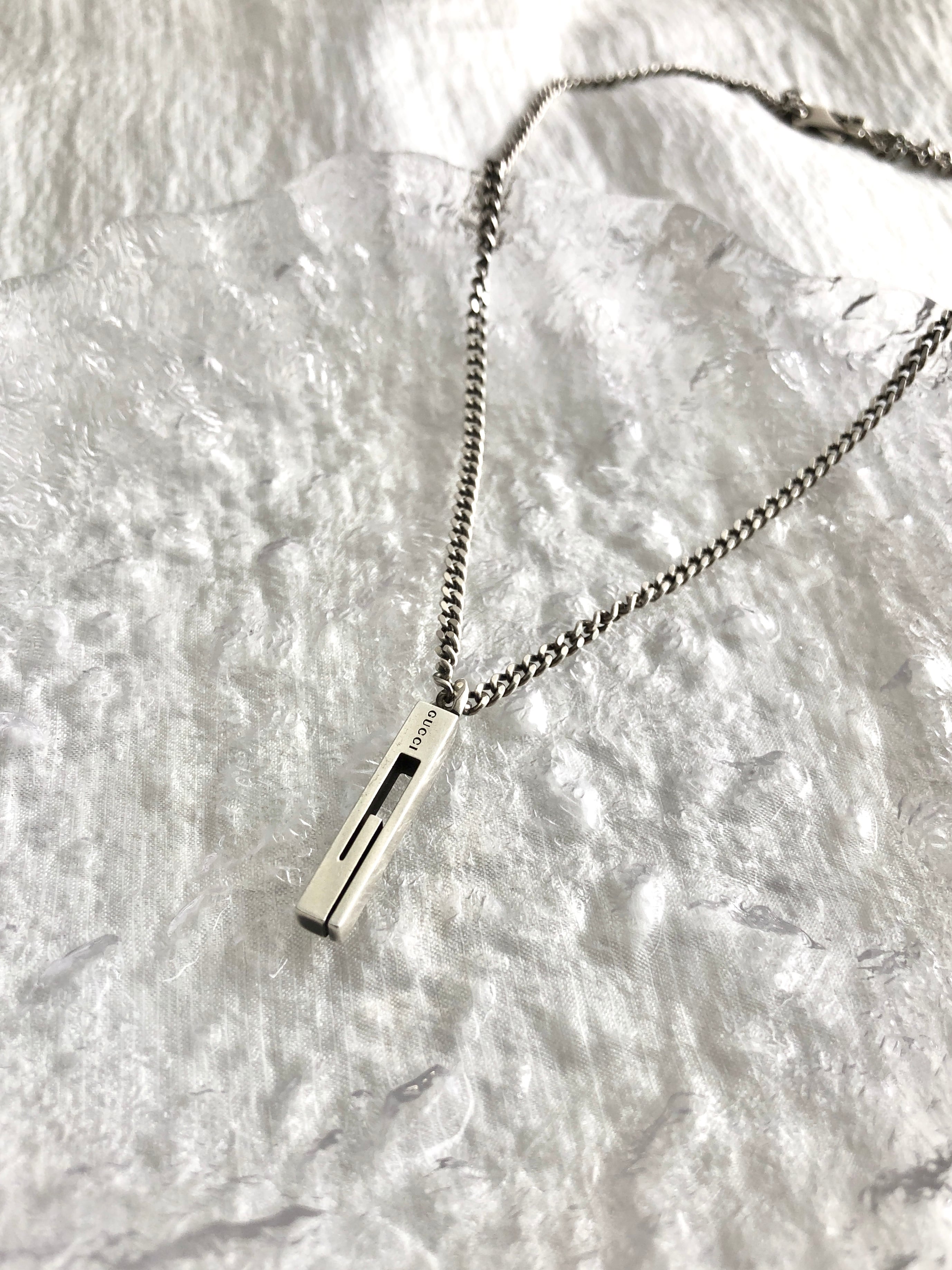 GUCCI グッチ ネックレス シルバー カットアウトG 925 vintage ヴィンテージ オールド psa3ea