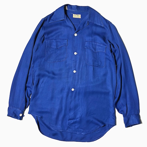 Vintage 50's【Charmella BY Enro】Open Collar Rayon Shirt
