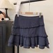 チェック柄アシメフリルティアードスカート ・78597