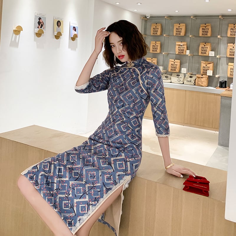 送料無料】チャイナ服 ロング丈チャイナドレス パーティー二次会 