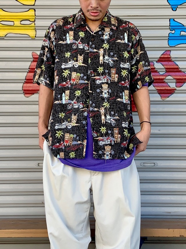 90's Harley-Davidson Rayon S/S Shirt Made in USA【S】