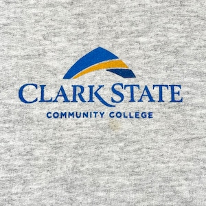 【JERZEES】カレッジ クラーク州立大学 ハーフジップ スウェット プルオーバー ワンポイントロゴ Clark State Community College  LARGE ノーティカ US古着