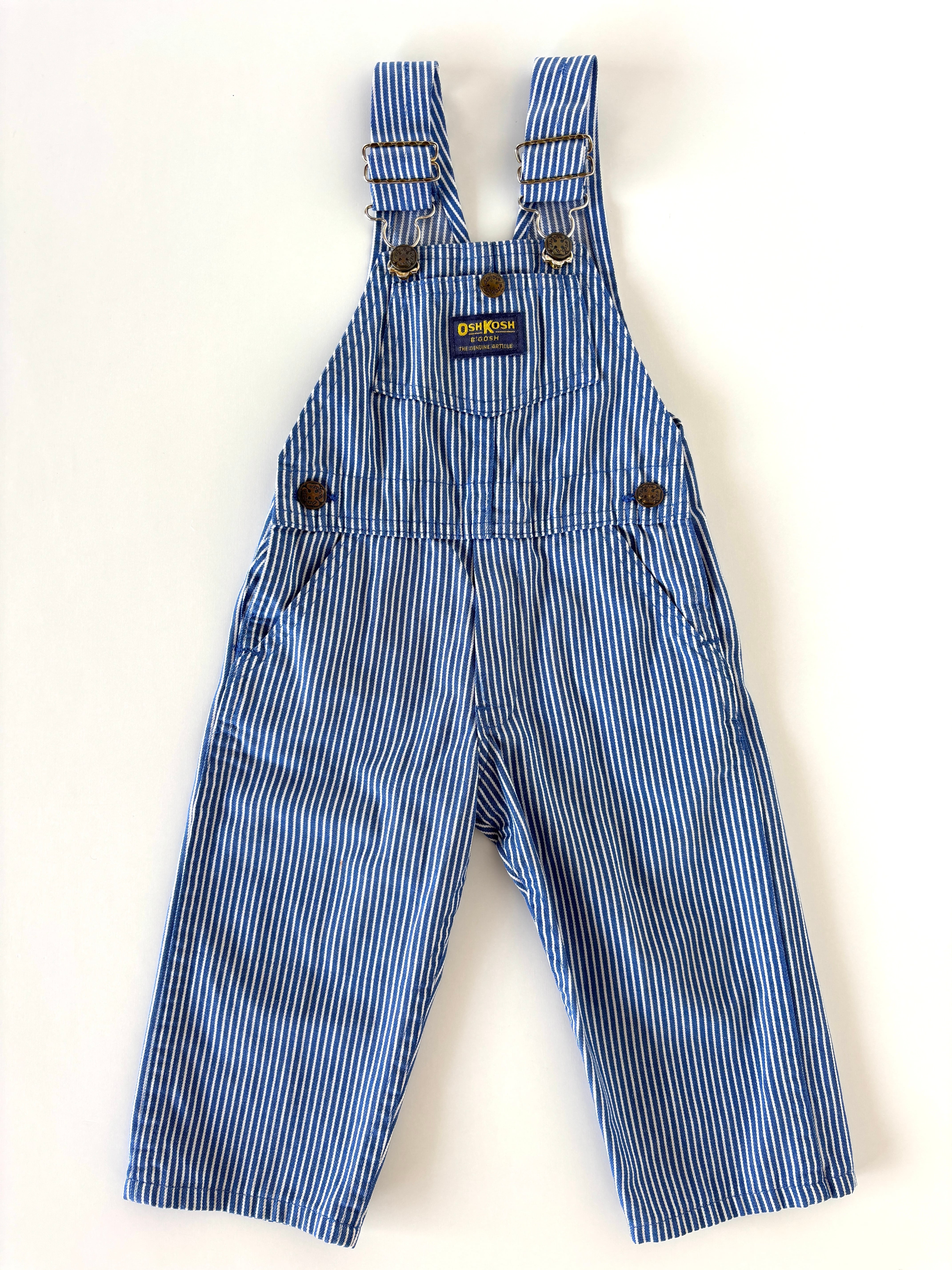 専用です。USA製 OSHKOSH ヒッコリー オーバーオール　超美品 18-24m相当・vintage】USA製 OshKosh ヒッコリーオーバーオール | woohoo
