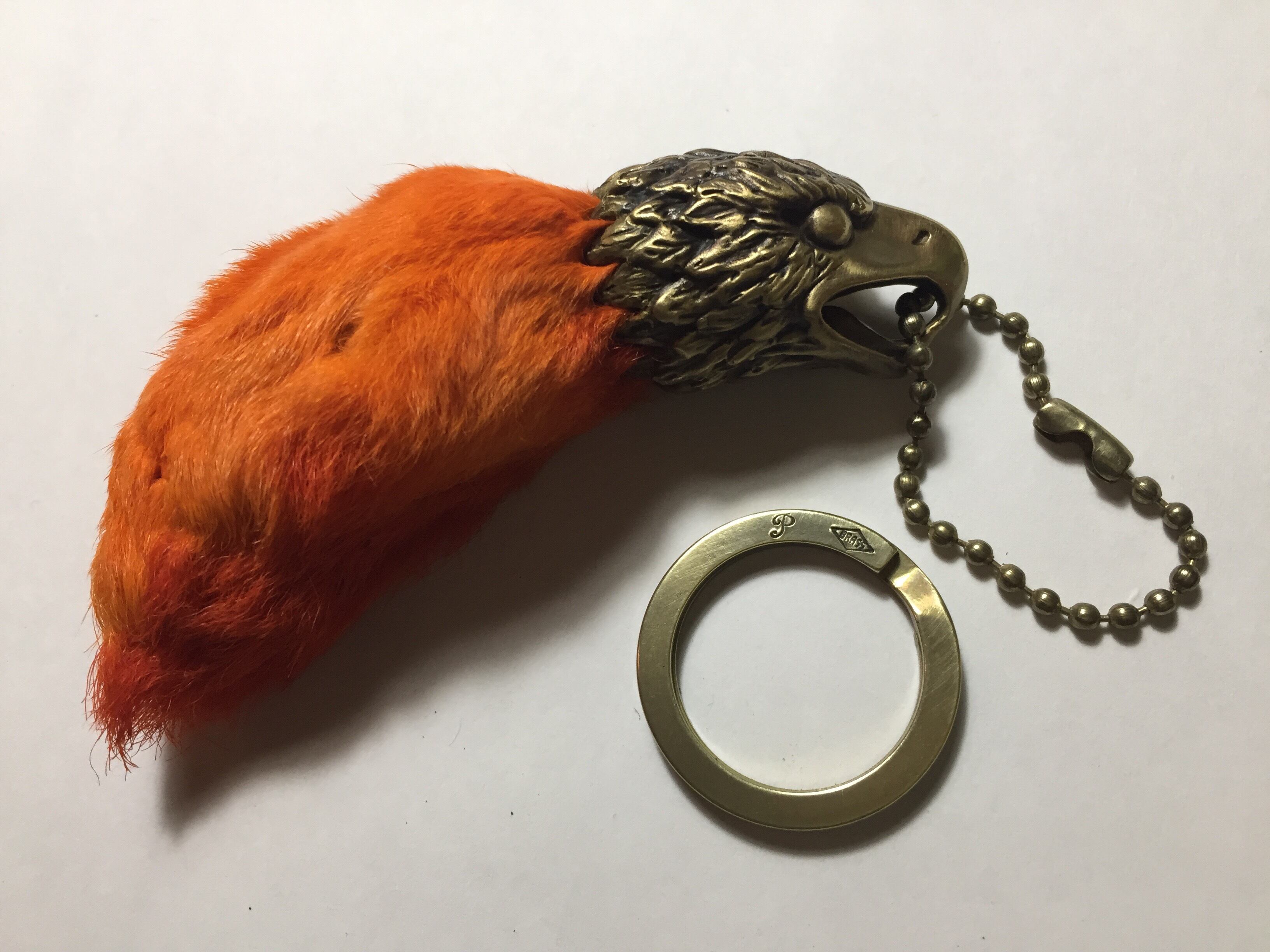 ラビットフット キーホルダー ◇真鍮◇ネイビー ウサギ 美しい