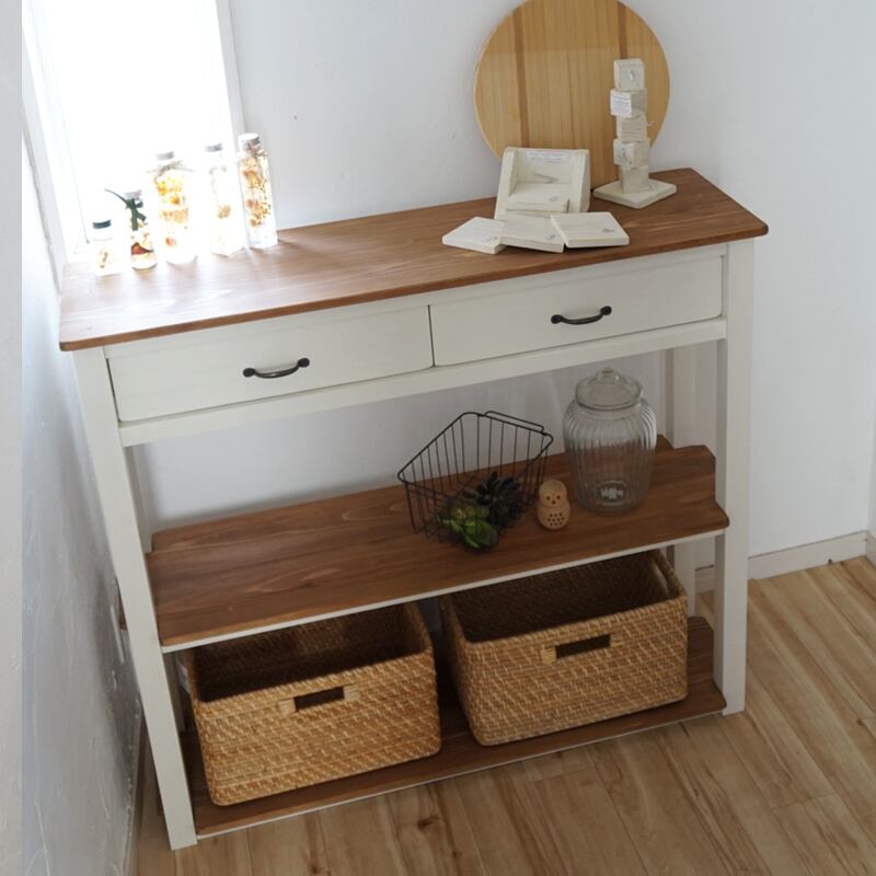 新改良版*【国産 無垢 】コンソールシェルフ / 飾り棚 / 収納棚
