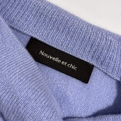 カシミヤ100% Nouvelle et chic ヌーベルエシック ニット セーター L/ブルー系 レディース